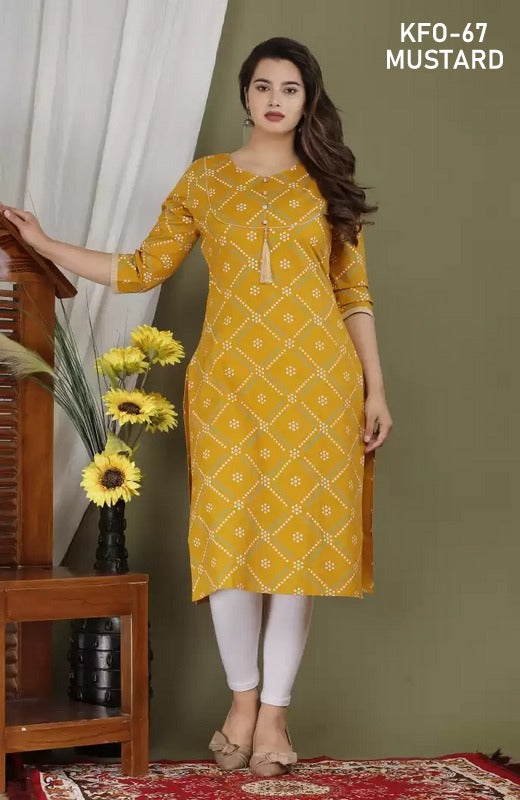 Effortlessly Graceful Stylish Rayon Straight Cut Kurti XS TO 10XL