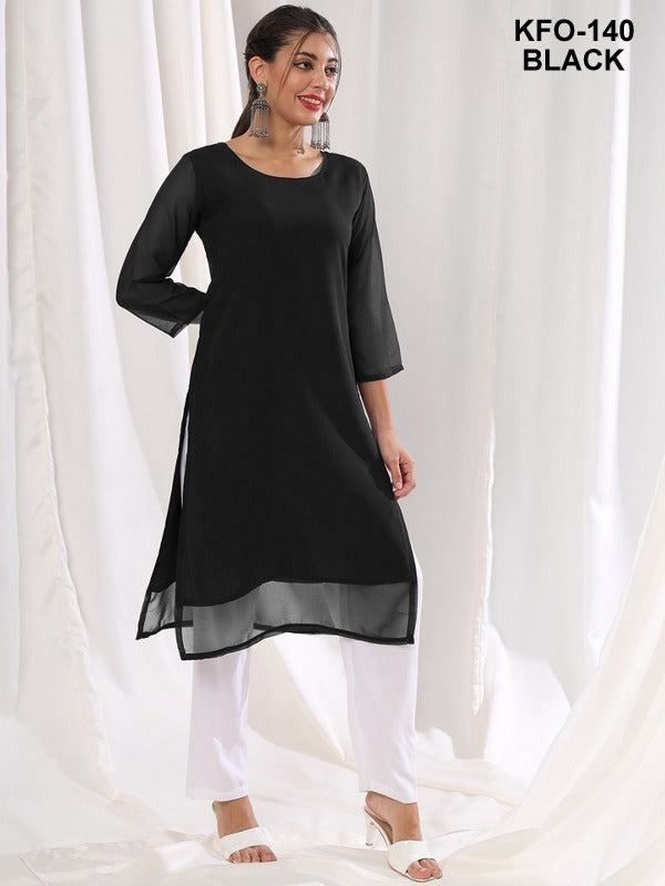 Simple Elegance Soft Georgette Plain Kurti for Daily Wear XS TO 10XL