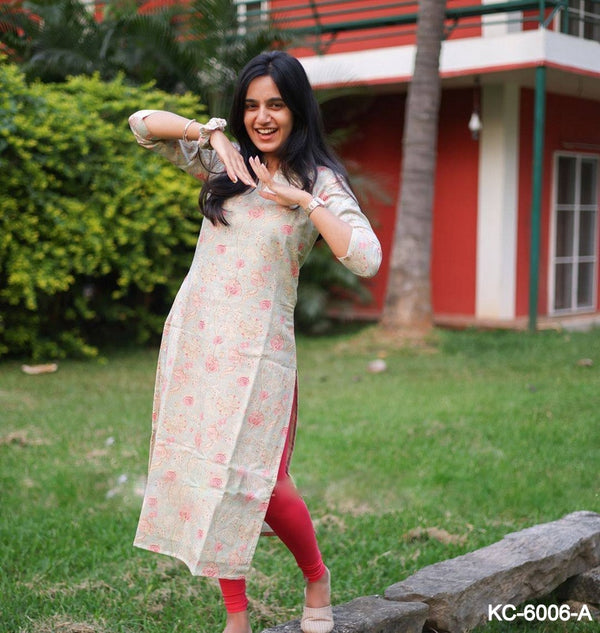 Heritage Reimagined Heavy Cotton Kurtis with Digital Print Details