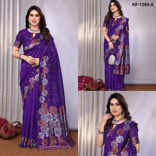 (READY-TO-WEAR-SAREE) Weaving Royalty Authentic Banarasi Silk Saree