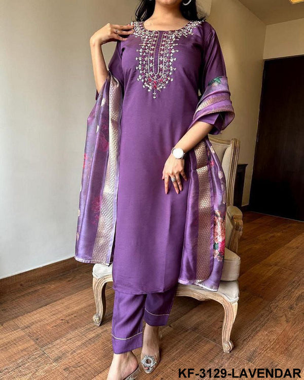 Ethnic Spark Coding Embroidery Cotton Blend Kurti Set