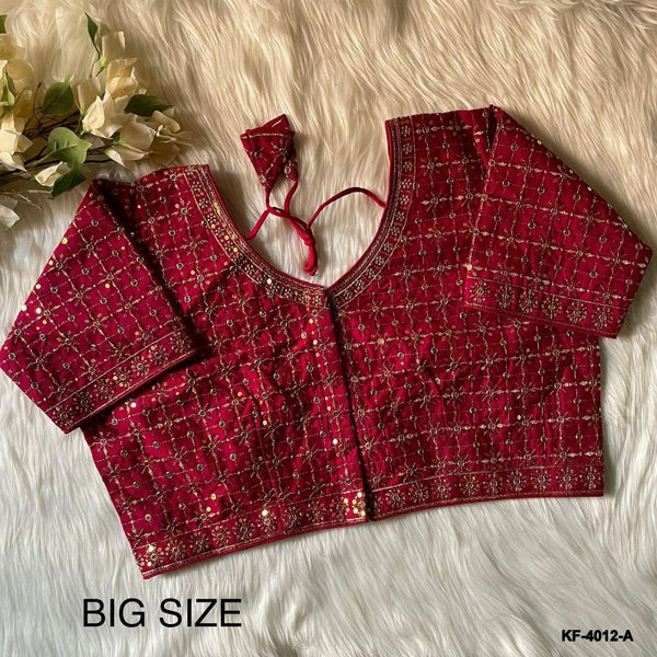 Glamorous Heavy Embroidered Blouse with Dazzling Sequin Accents KF-4012