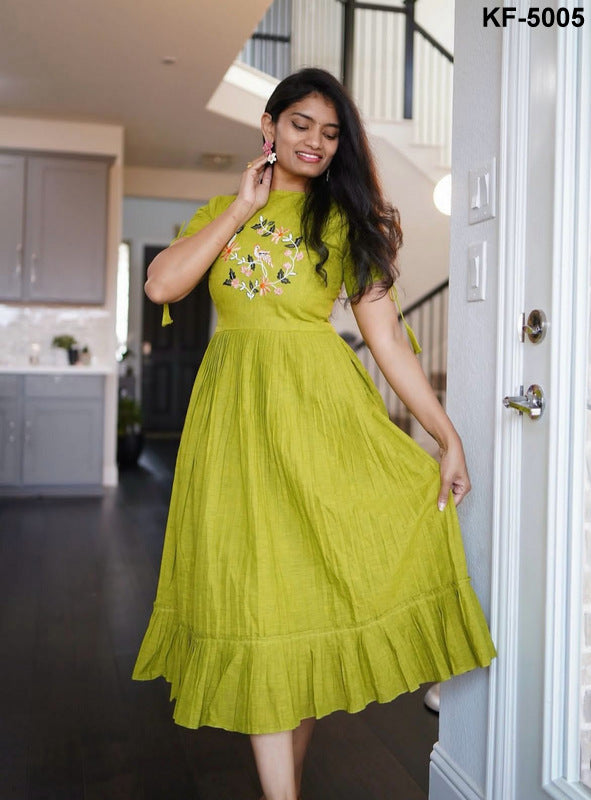 Elegant Fusion Dress with Delicate Embroidery Work KF-5005