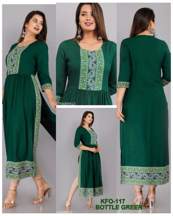 Glamorous Rayon Anarkali Style Kurti XS TO 10XL