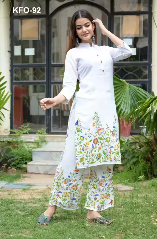 Charming Blooms Cotton Floral Kurti and Pant Set XS TO 10XL