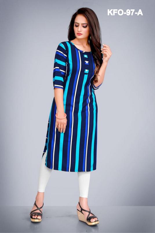 Polished Professional Crepe Kurti for the Office XS TO 10XL