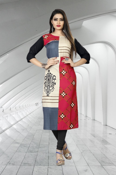 Trendy Office Look Printed Crepe Kurti XS TO 3XL