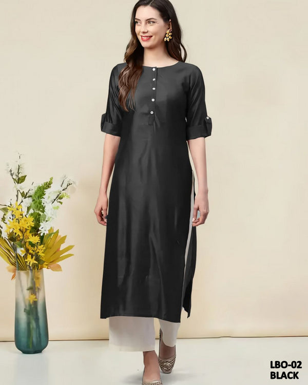 (XS to 10XL) Everyday Elegance Plain Straight Kurti with Pocket (8 Shades)
