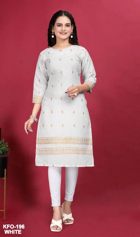Twinkle & Tradition Foil Print Kurti (XS TO 10XL SIZE)